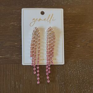 Pink Crystal Dangle Earrings